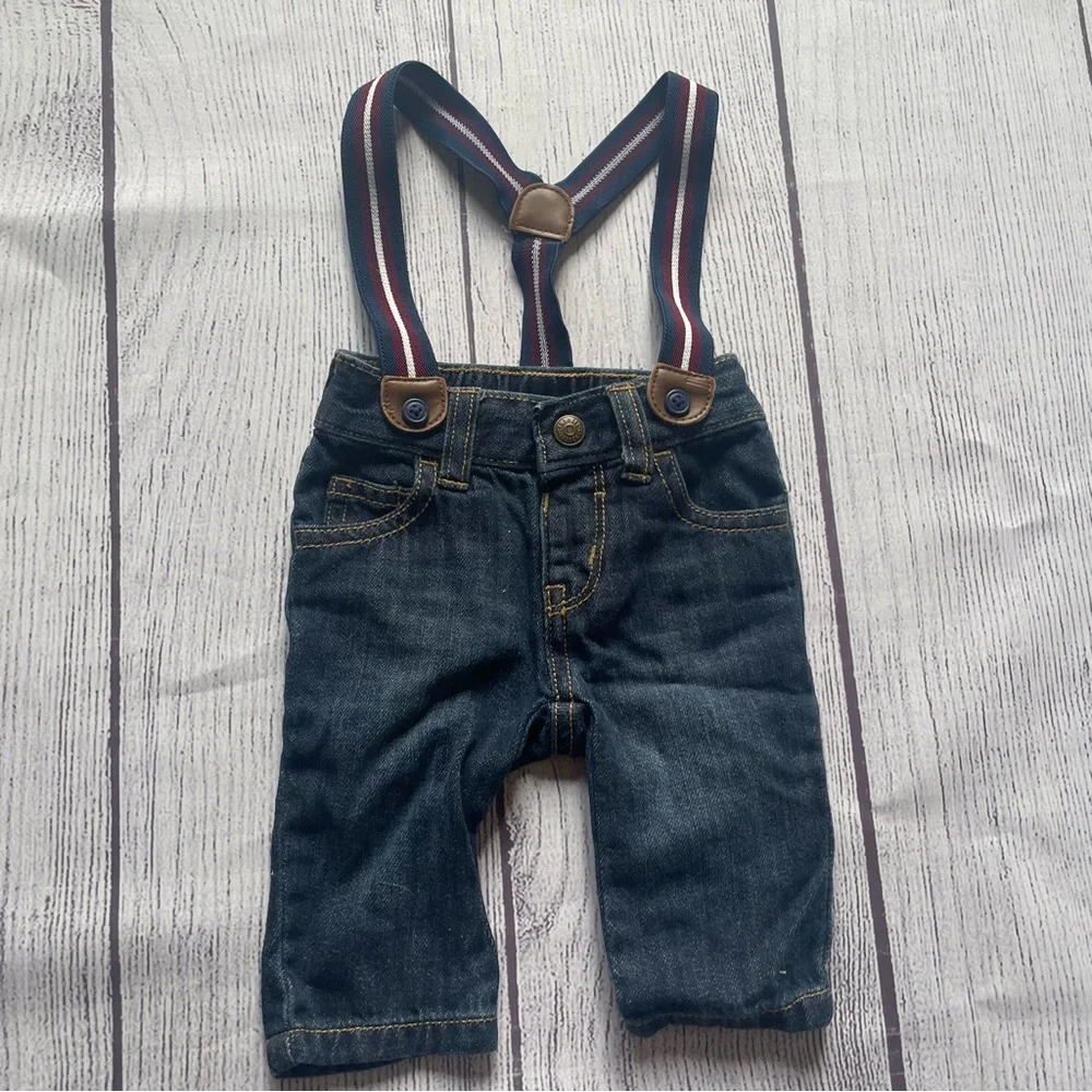 Gymboree Suspender Jeans Size 0-3 months